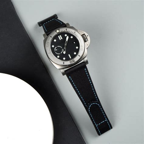 panerai velcro strap blue|Panerai Submersible Straps .